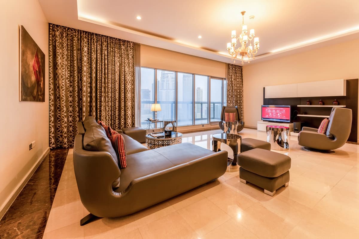 4个卧室 皇家顶楼 有全景 Balcony Burj Khalifa 和泉景